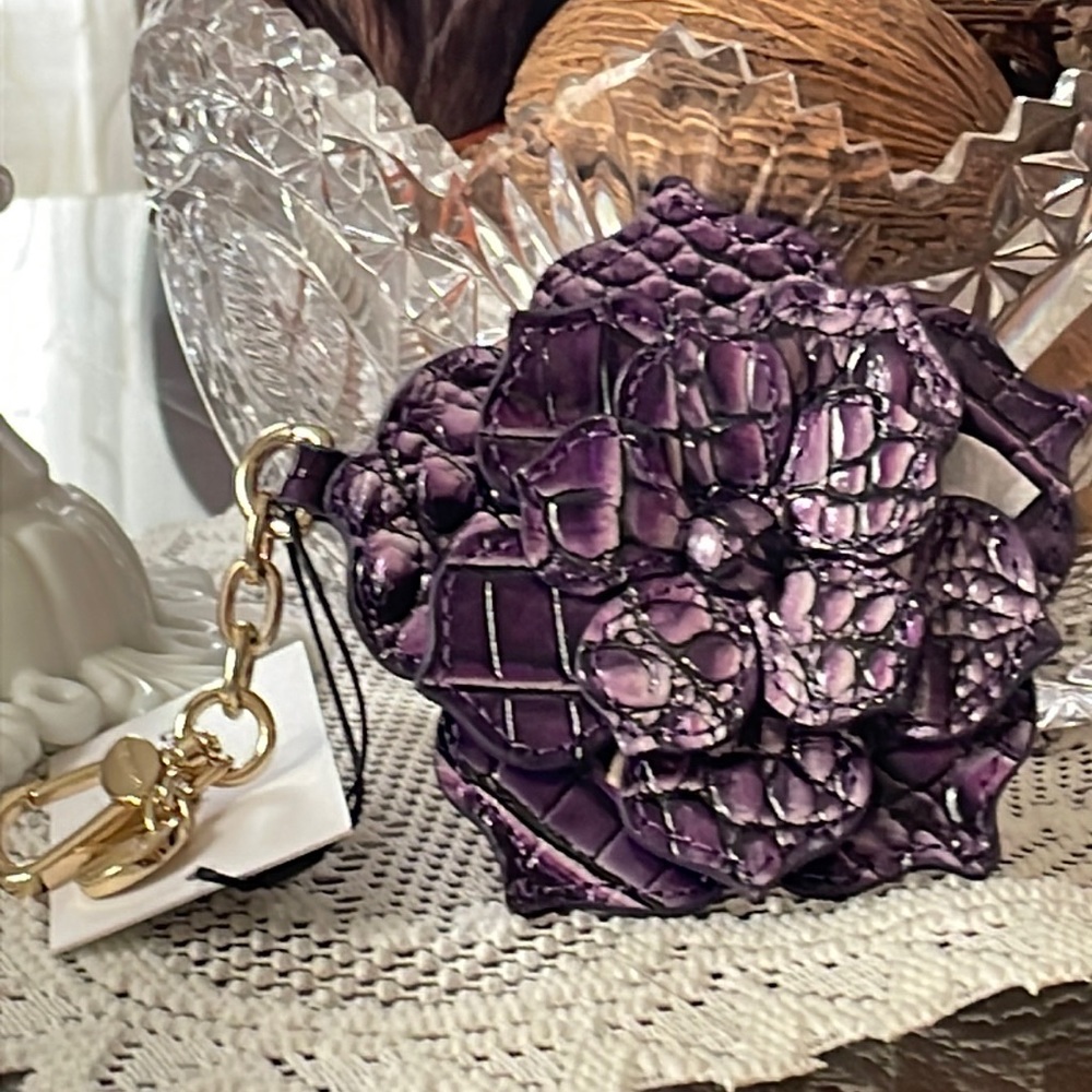 BRAHMIN ULTRAVIOLET UV PURPLE MAGNOLIA OMBRE MELBOURNE KEY FOB TASSEL BAG CHARM